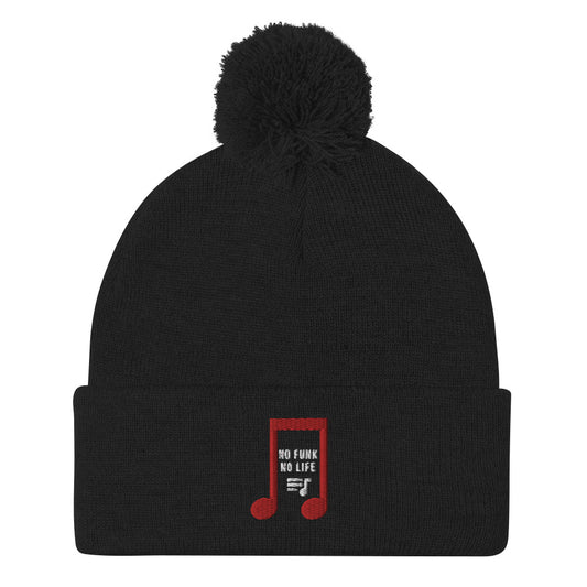 No Funk No Life-Cuffed Beanie-Pom-Pom Beanie