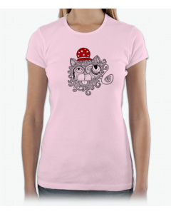 Ladies Cool Cat Heathered T-Shirt (Red Crown)